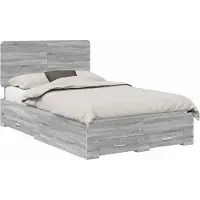 Syfax Bettrahmen Graues Sonoma 120 x 190 cm Holzwerkstoff