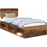 Syfax Bettrahmen Altholz 90 x 190 cm Massives Kiefernholz