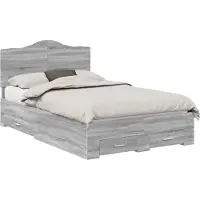 Syfax Bettrahmen Graues Sonoma 120 x 190 cm Holzwerkstoff