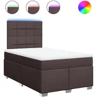 Syfax Boxspringbett mit Matratze Dunkelbraun 120x190 cm Stoff