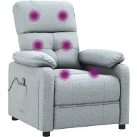 Syfax Massagesessel Hellgrau Stoff