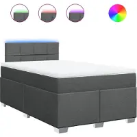 Syfax Boxspringbett mit Matratze Dunkelgrau 120x200 cm Stoff