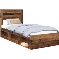 Syfax Bettrahmen Altholz 75 x 190 cm Massives Kiefernholz