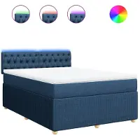 Syfax Boxspringbett mit Matratze Blau 160x200 cm Stoff