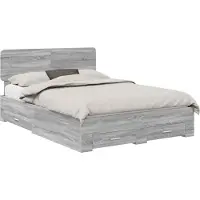 Syfax Bettrahmen Graues Sonoma 140 x 190 cm Holzwerkstoff