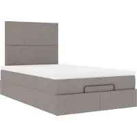 Syfax Ottoman-Bett mit Matratze Taupe 120x200 cm Stoff