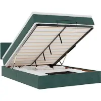 Syfax Ottoman-Bett mit Matratze Dunkelgrün 140x190 cm Samt