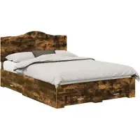 Syfax Bettrahmen Geräucherte Eiche 150 x 200 cm Holzwerkstoff