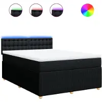 Syfax Boxspringbett mit Matratze Schwarz 140x190 cm Stoff