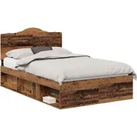 Syfax Bettrahmen Altholz 120 x 190 cm Massives Kiefernholz