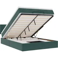 Syfax Ottoman-Bett mit Matratze Dunkelgrün 140x200 cm Samt