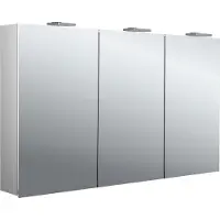 Emco pure 2 style LED-Lichtspiegelschrank mit 2 Aufsatzleuchten, 3 Türen, 1200x726x258mm, 979705308