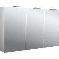 Emco pure 2 style LED-Lichtspiegelschrank mit 2 Aufsatzleuchten, 3 Türen, 1300x726x258mm, 979705309