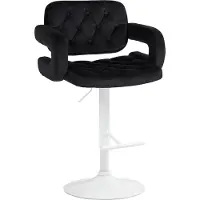 CLP Barhocker Dublin Samt schwarz - creme