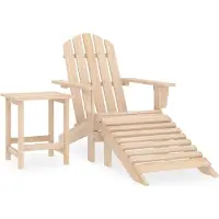 vidaXL Adirondack-Gartenstuhl mit Fußstütze & Tisch Massivholz Tanne , Gartenmöbel-Sets Design 2024