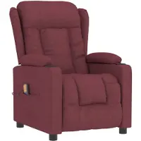 Syfax Massagesessel Weinrot Stoff, manuelle Liegefunktion, 6-Punkt-Vibrationsmassage, 2 Getränkehalter, 96x72,5x99,5 cm (BxTxH)