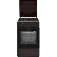 Heinner HFSC-S60LITGC-BRW Gas-Standherd, 50 L 4 Kochzonen, Elektrischer Ofen, Braun