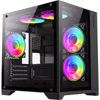 GameMax Infinity Mini Black, Mini-Tower, ohne Netzteil, USB/Audio, Micro-ATX, 1x USB3.0, 2x USB2.0