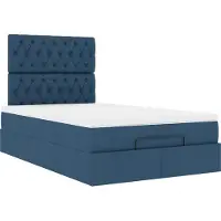 Syfax Ottoman-Bett mit Matratze Blau 120x200 cm Stoff