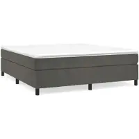 Syfax Boxspringbett mit Matratze Dunkelgrau 180x200 cm Samt
