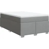 Syfax Boxspringbett mit Matratze Hellgrau 120x200 cm Stoff