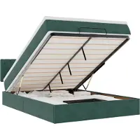 Syfax Ottoman-Bett mit Matratze Dunkelgrün 140x190 cm Samt