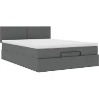 Syfax Ottoman-Bett mit Matratze Dunkelgrau 140x190 cm Stoff
