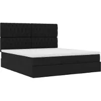 Syfax Ottoman-Bett mit Matratze Schwarz 160x200 cm Stoff