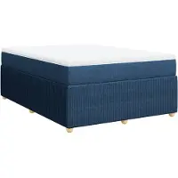 Syfax Boxspringbett mit Matratze Blau 140x190 cm Stoff