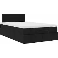 Syfax Ottoman-Bett mit Matratze Schwarz 120x200 cm Stoff