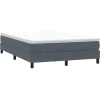 vidaXL Langlebig Bettrahmen inkl. Lattenrost - Boxspringbett ohne Matratze Dunkelgrau 160x210 cm Samt - Klassische Betten Octo5416541 1parcel