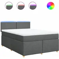 Syfax Boxspringbett mit Matratze Dunkelgrau 140x190 cm Stoff