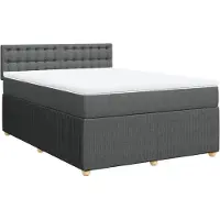 Syfax Boxspringbett mit Matratze Dunkelgrau 140x190 cm Stoff