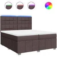 Syfax Boxspringbett mit Matratze Dunkelbraun 200x200 cm Stoff