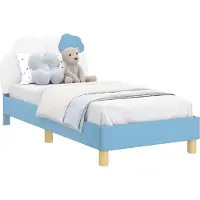 Syfax Kinderbettgestell mit Kopfteil Blau 80 x 160 cm PU