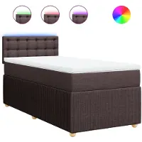 Syfax Boxspringbett mit Matratze Dunkelbraun 100x200 cm Stoff