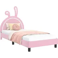 Syfax Kinderbettgestell mit Kopfteil Rosa 90 x 190 cm PU