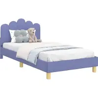Syfax Kinderbettgestell mit Kopfteil Jeans blau 90 x 200 cm Stoff