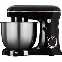 Berlinger Haus Kchenmaschine 1500W, 10 Geschwindigkeiten, 5L Edelstahlschssel, Antihaft-Knethaken und Schneebesen, Leiser Motor, Elegantes Design Schwarz/Rosgold