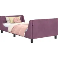 Syfax Kinderbettgestell mit Kopfteil Lila 90 x 200 cm Samt