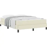 Syfax Bettrahmen mit Matratze Creme 140 x 200 cm Stoff