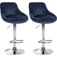 CLP 2er Set Barhocker Lazio Samt, Farbe:dunkelgrün, Gestell Farbe:weiß
