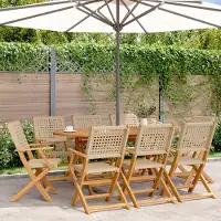 vidaXL "im Angebot" Gartenstühle 8 Stk. - bis 150 kg - Klappbar Beige Poly Rattan & Massivholz - Stapelsessel CC9576