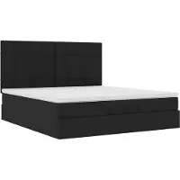 Syfax Ottoman-Bett mit Matratze Schwarz 160x200 cm Stoff