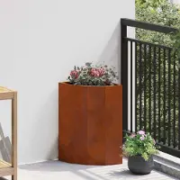 vidaXL "Schlussverkauf" Eckpflanzer im Garten - 1 pc - Hochbeet/Gartenbeet - Rostig 30x30x50 cm Wetterfeststahl C13650