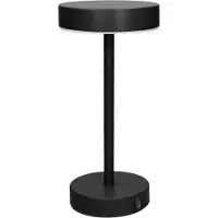 BRANDANI LED-Touch-Frisbee-Lampe aus mattschwarzem Metall