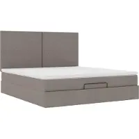Syfax Ottoman-Bett mit Matratze Taupe 180x200 cm Stoff