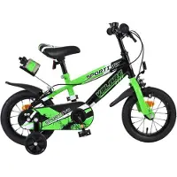 Volare Sportivo Kinderfahrrad - Jungen - 12 Zoll - Grün Schwarz - Zwei Handbremsen