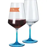 Moritz Milano Rotweinglas blue line 2er Set aus Polycarbonat 580 ml bruchfest BPA-frei leicht ideal für Camping Picknick Festival Outdoor Wein Aperol Party