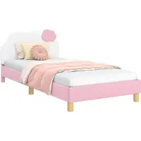 Syfax Kinderbettgestell mit Kopfteil Rosa 90 x 200 cm PU